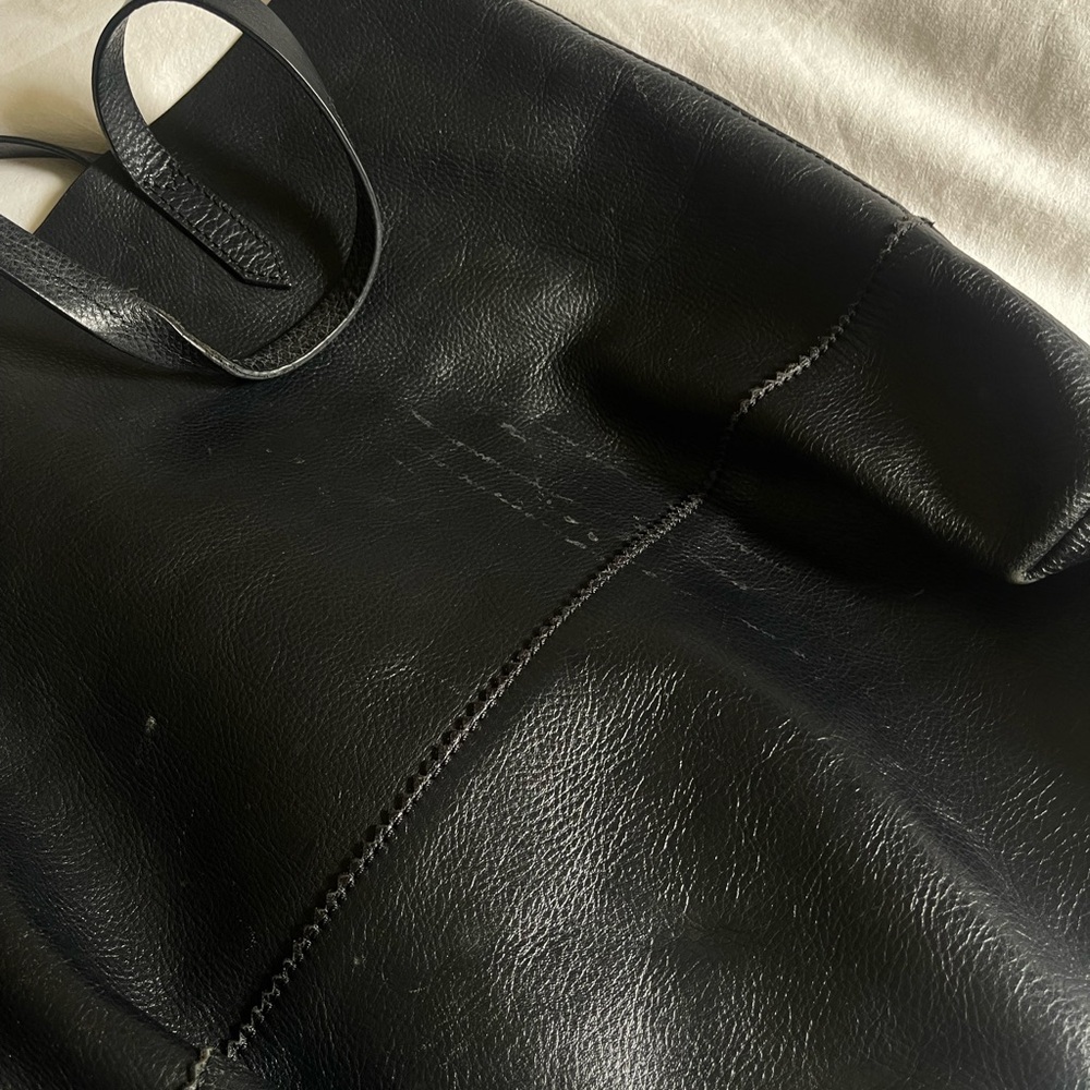 Black Leather J. Crew Tote Bag - Picture 4 of 6